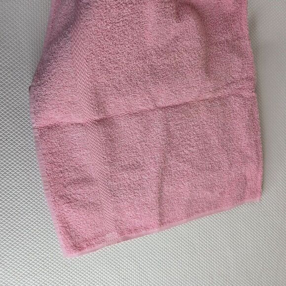 Vintage 80s Rose Pink Hand Towels Cotton Made USA Set of 2 NEW - Picture 2 of 3